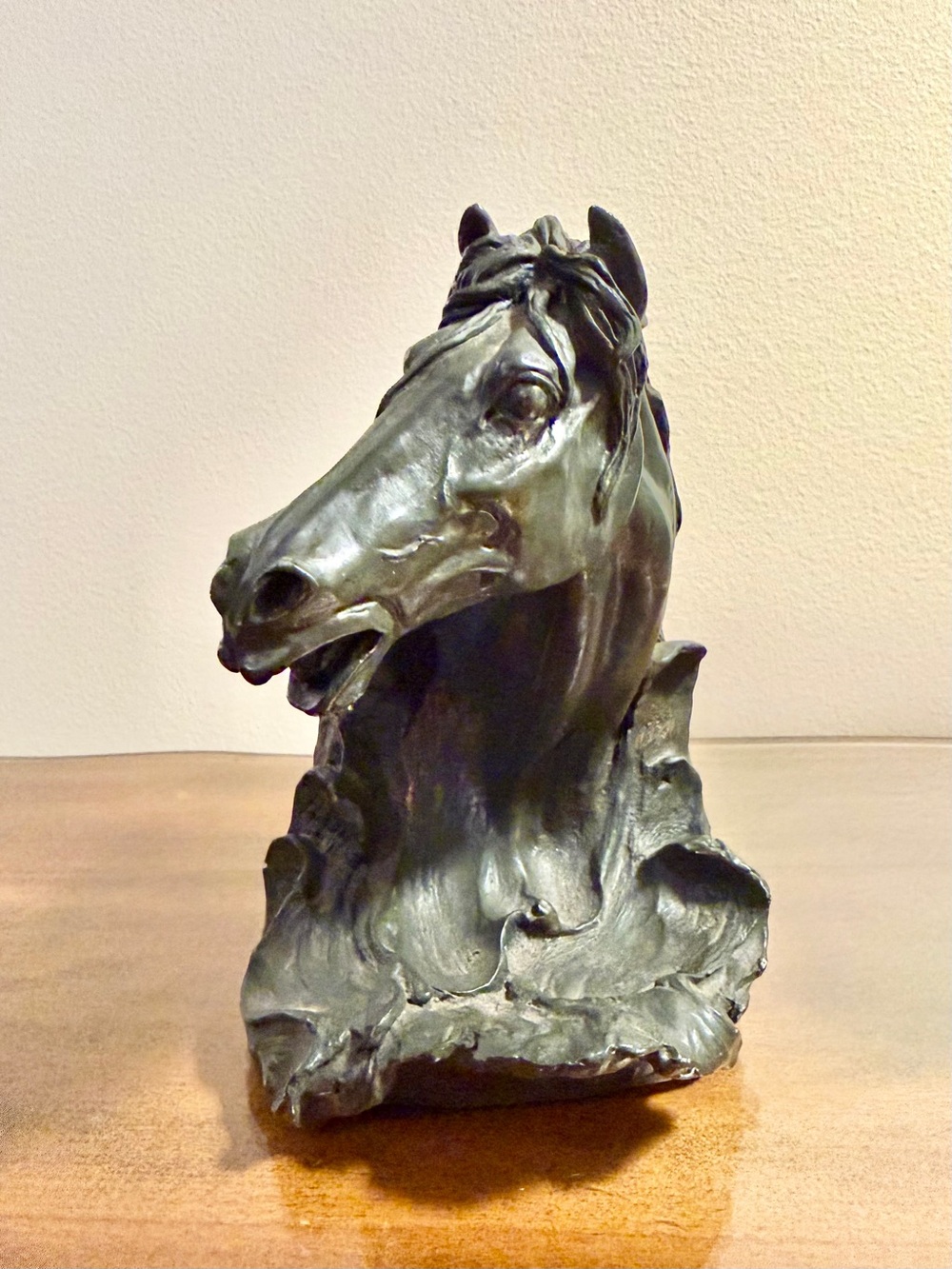 Mid Century Horse Head Bookend / Paperweight Equestrian Western Faux Bronze